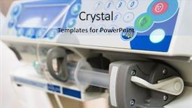  Presentation with medical instruments - Slide set enhanced with medical instruments - syringe pump in intensive care background and a light blue colored foreground