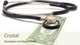  Presentation with medical instruments - Presentation theme with medical instruments and money background and a soft green colored foreground