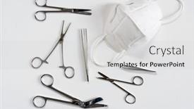  Presentation with medical instruments - Colorful PPT layouts enhanced with medical-instruments-with-ppe-mask backdrop and a light gray colored foreground