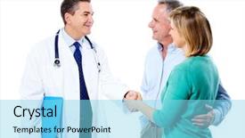  Presentation with senior couple - Colorful slide deck enhanced with medical insurance - doctor and senior couple patients backdrop and a arctic colored foreground