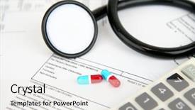  Presentation with medical icu - Colorful PPT theme enhanced with medical insurance paperwork backdrop and a white colored foreground