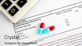  Presentation with paperwork - Audience pleasing presentation theme consisting of medical insurance paperwork backdrop and a light gray colored foreground