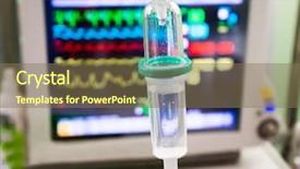  Presentation with intravenous - Presentation theme with medical intensive care - intravenous drip with monitor background and a violet colored foreground