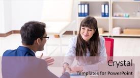  Presentation with health - Theme having medical interview - businessman discussing health issues background and a coral colored foreground