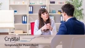  Presentation with doctor discussing family - PPT layouts enhanced with medical interview - businessman discussing health issues background and a soft green colored foreground