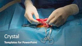  Presentation with surgery room - Audience pleasing PPT layouts consisting of medical intestinal - veterinarian is operating an cat backdrop and a teal colored foreground