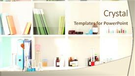  Presentation with lab glassware - PPT theme featuring medical lab green - different laboratory glassware with color background and a cream colored foreground