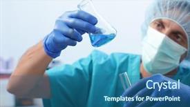  Presentation with green laboratories - Audience pleasing slides consisting of medical lab green - laboratories experiment backdrop and a ocean colored foreground