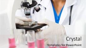  Presentation with green science - PPT layouts with medical lab green - science research background and a light gray colored foreground