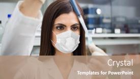  Presentation with medical worker - Slides enhanced with medical-laboratory-worker-wearing background and a coral colored foreground