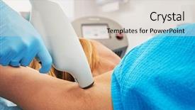  Presentation with medical procedure - PPT theme consisting of medical laser - procedure for armpit against hyperhidrosis background and a lemonade colored foreground