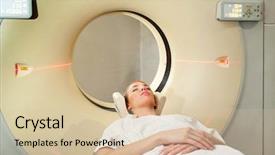  Presentation with laser - Audience pleasing presentation theme consisting of medical laser - young woman undergoing a ct backdrop and a lemonade colored foreground