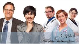  Presentation with race - Beautiful presentation featuring medical professionals - attractive mixed race women backdrop and a light blue colored foreground