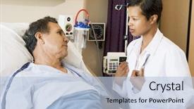  Presentation with doctor patient relations - Colorful slide deck enhanced with doctors helping others - doctor and patient talking backdrop and a  colored foreground