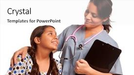  Presentation with pretty girl - PPT theme consisting of eye hospital - pretty hispanic girl and female background and a white colored foreground