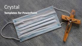  Presentation with medical cross - Slide set enhanced with medical-mask-and-catholic-cross background and a gray colored foreground