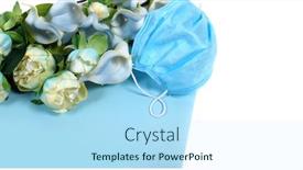  Presentation with mask - Audience pleasing PPT theme consisting of medical-mask-and-fashion-artificial backdrop and a arctic colored foreground