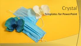  Presentation with mask - PPT theme featuring medical-mask-and-fashion-artificial background and a yellow colored foreground