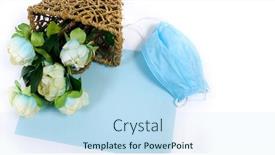  Presentation with mask - PPT layouts featuring medical-mask-and-fashion-artificial background and a sky blue colored foreground