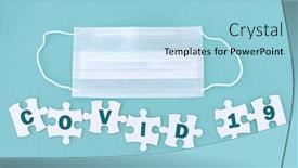  Presentation with puzzle pieces - Beautiful PPT layouts featuring medical-mask-and-jigsaw-puzzle backdrop and a light blue colored foreground