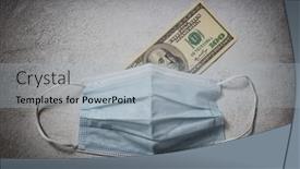  Presentation with price - Colorful presentation theme enhanced with medical-mask-and-money-high backdrop and a light gray colored foreground