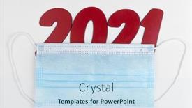  Presentation with medical face mask - PPT layouts with medical-mask-date-and-numbers background and a sky blue colored foreground