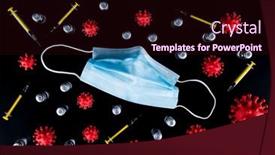  Presentation with corona - PPT theme having medical-mask-for-protection-against background and a wine colored foreground