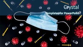  Presentation with corona - Slide set enhanced with medical-mask-for-protection-against background and a ocean colored foreground