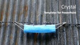  Presentation with covid coronavirus - PPT layouts featuring medical-mask-hangs background and a gray colored foreground