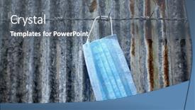  Presentation with epidemic - Cool new slides with medical-mask-hangs backdrop and a gray colored foreground