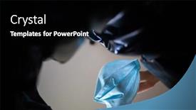  Presentation with covid - PPT layouts having medical-mask-in-bin-covid background and a black colored foreground