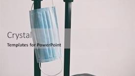  Presentation with time travel - Colorful slide set enhanced with medical-mask-on-the-suitcase backdrop and a light gray colored foreground