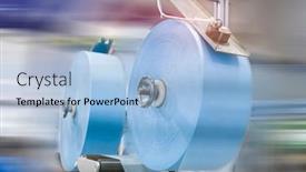  Presentation with production line - Amazing slide deck having medical-mask-production-line-use backdrop and a light blue colored foreground