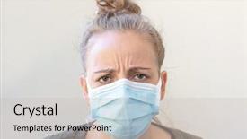  Presentation with viruses - Theme enhanced with medical mask protection against virus background and a light gray colored foreground