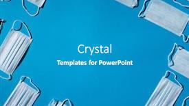  Presentation with medical face mask - Cool new slide set with medical-masks-on-blue-background backdrop and a gray colored foreground