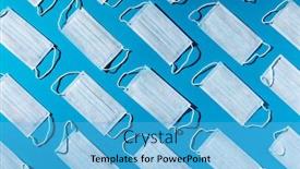  Presentation with medical face mask - Cool new PPT layouts with medical-masks-on-blue-background backdrop and a light blue colored foreground