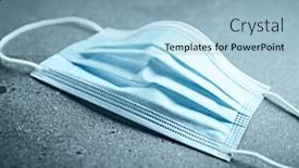  Presentation with medical infection - Slide set having medical-masks-on-gray-surface background and a light blue colored foreground