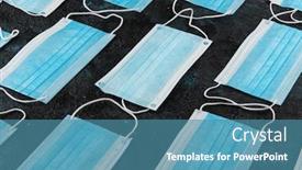  Presentation with medical dark - PPT theme having medical-masks-on-the-dark background and a teal colored foreground