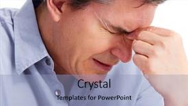  Presentation with depression - Cool new slide set with medical mental illness - man having a headache stress backdrop and a light blue colored foreground