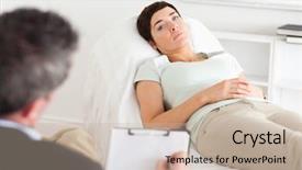  Presentation with depressed - Amazing theme having medical mental illness - psychologist talking to a depressed backdrop and a mint green colored foreground