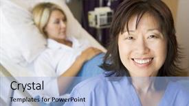  Presentation with midwife - Amazing slides having medical midwife - doctor standing in patients room backdrop and a light blue colored foreground