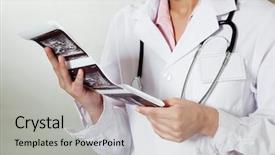  Presentation with midwife - Cool new presentation with medical midwife - midsection of female radiologist backdrop and a light gray colored foreground