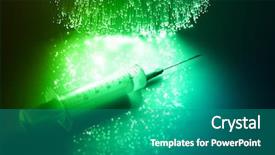 Presentation with fiber optics - Slide deck consisting of medical needle - fiber optics background with lots background and a teal colored foreground