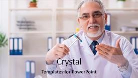  Presentation with neurology - Slide set enhanced with medical neurology - aged male doctor with hammer background and a light blue colored foreground