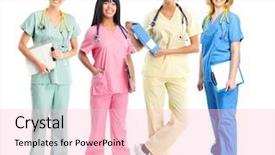  Presentation with nurse - PPT layouts enhanced with denim - chipboard or empty bulletin board background and a lemonade colored foreground