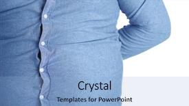  Presentation with weight loss - Beautiful PPT theme featuring medical obesity - fat man on white background backdrop and a light blue colored foreground