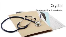  Presentation with data medical - Theme enhanced with medical objects isolated on white background and a white colored foreground