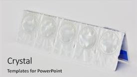  Presentation with lens flare on white - PPT theme enhanced with medical ocular - package of contact lenses background and a light gray colored foreground