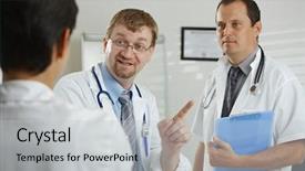  Presentation with relationship - Audience pleasing PPT layouts consisting of medical office - doctors having consultation backdrop and a  colored foreground