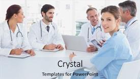  Presentation with nurse - Colorful PPT theme enhanced with light from the scene a rock concert backdrop and a black colored foreground